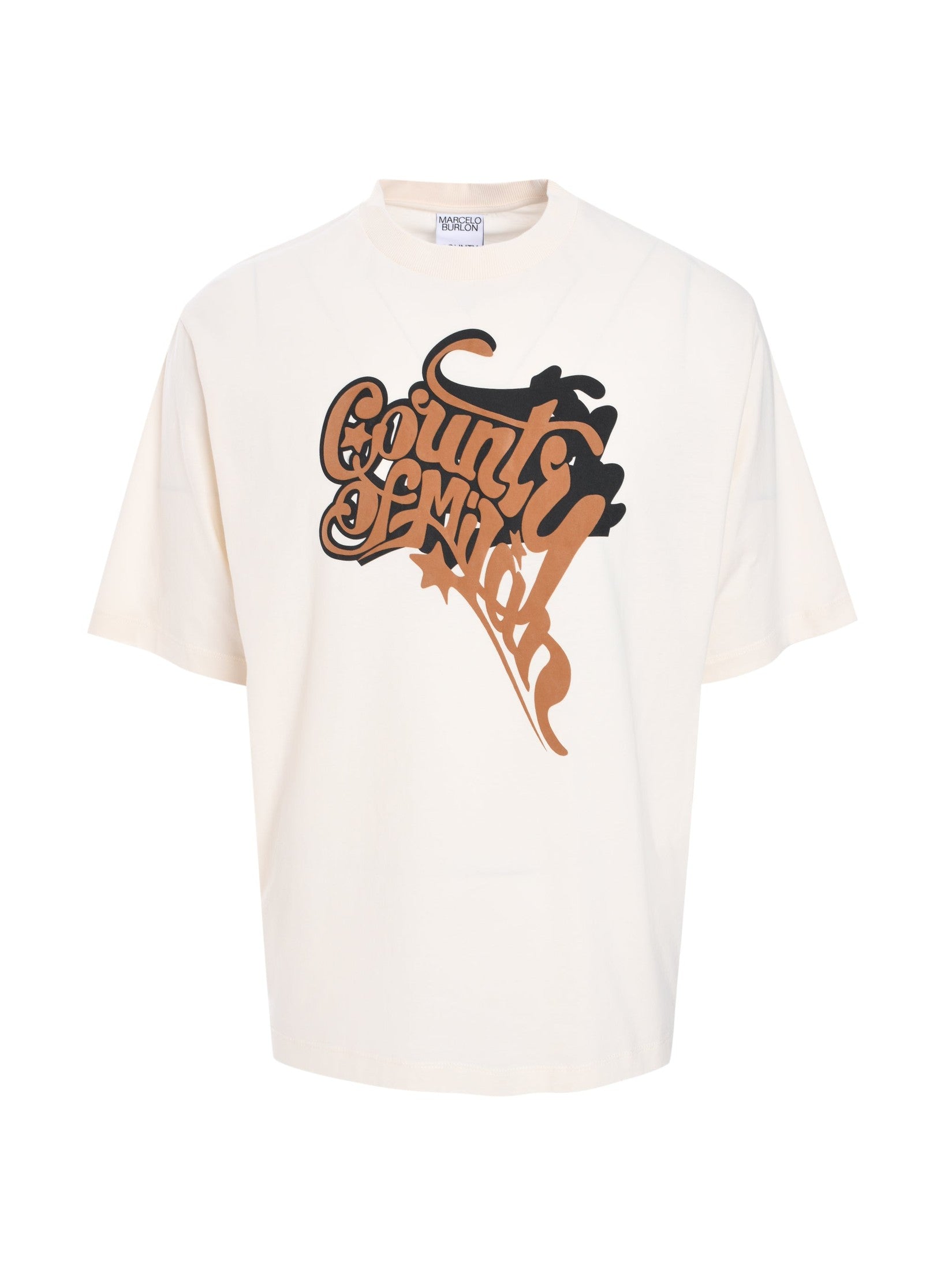 County melted boxy t-shirt ecru brown