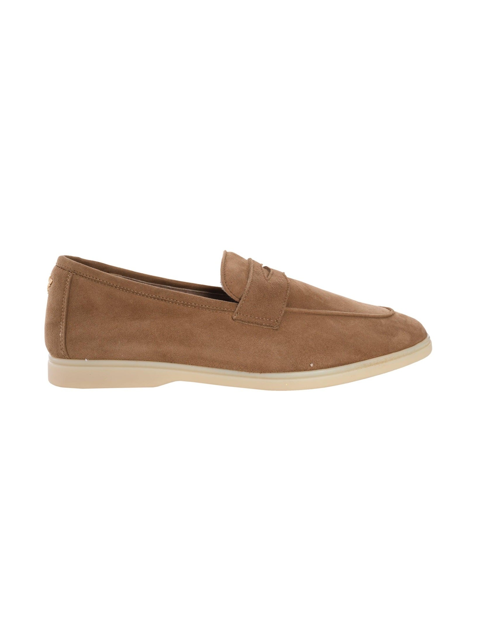 Mousy brown suede and shearling loisir gomme