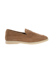 MOUSY BROWN SUEDE AND SHEARLING LOISIR GOMME