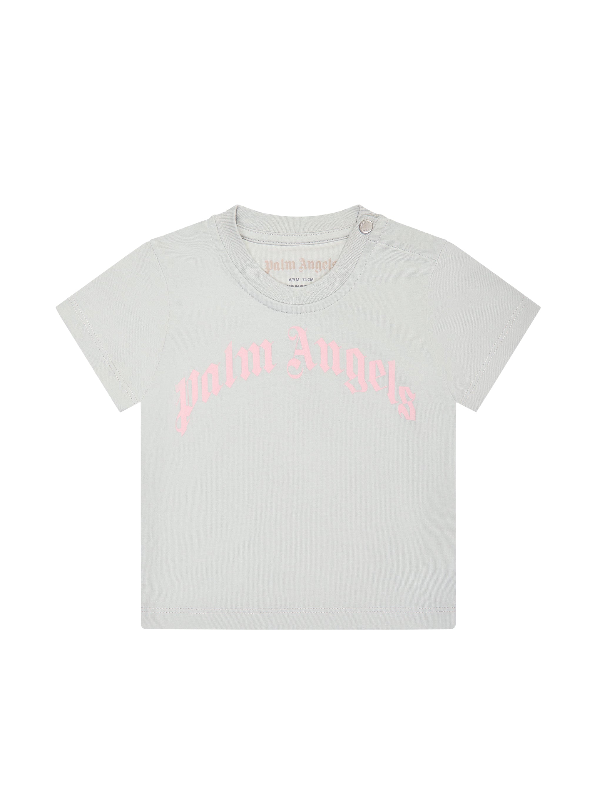 CURVED LOGO T-SHIRT GREY LIGHT PINK