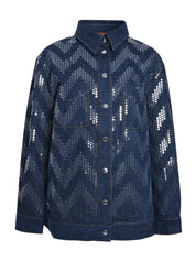 Overshirt in denim with sequin appliqué