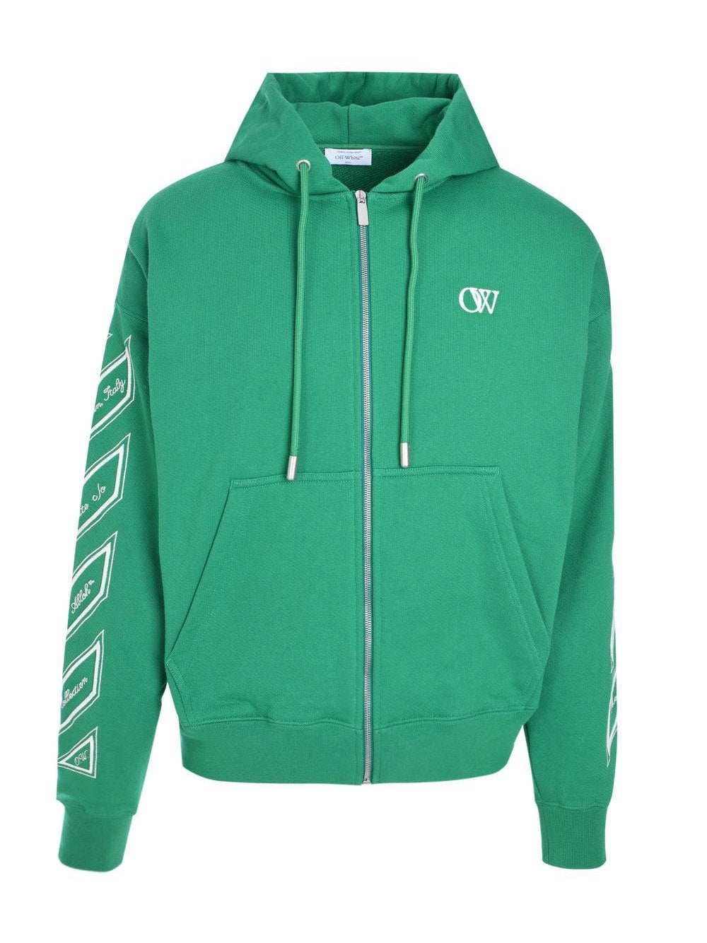 Off-white diag-stripe zip-up hoodie