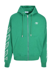 Off-white diag-stripe zip-up hoodie