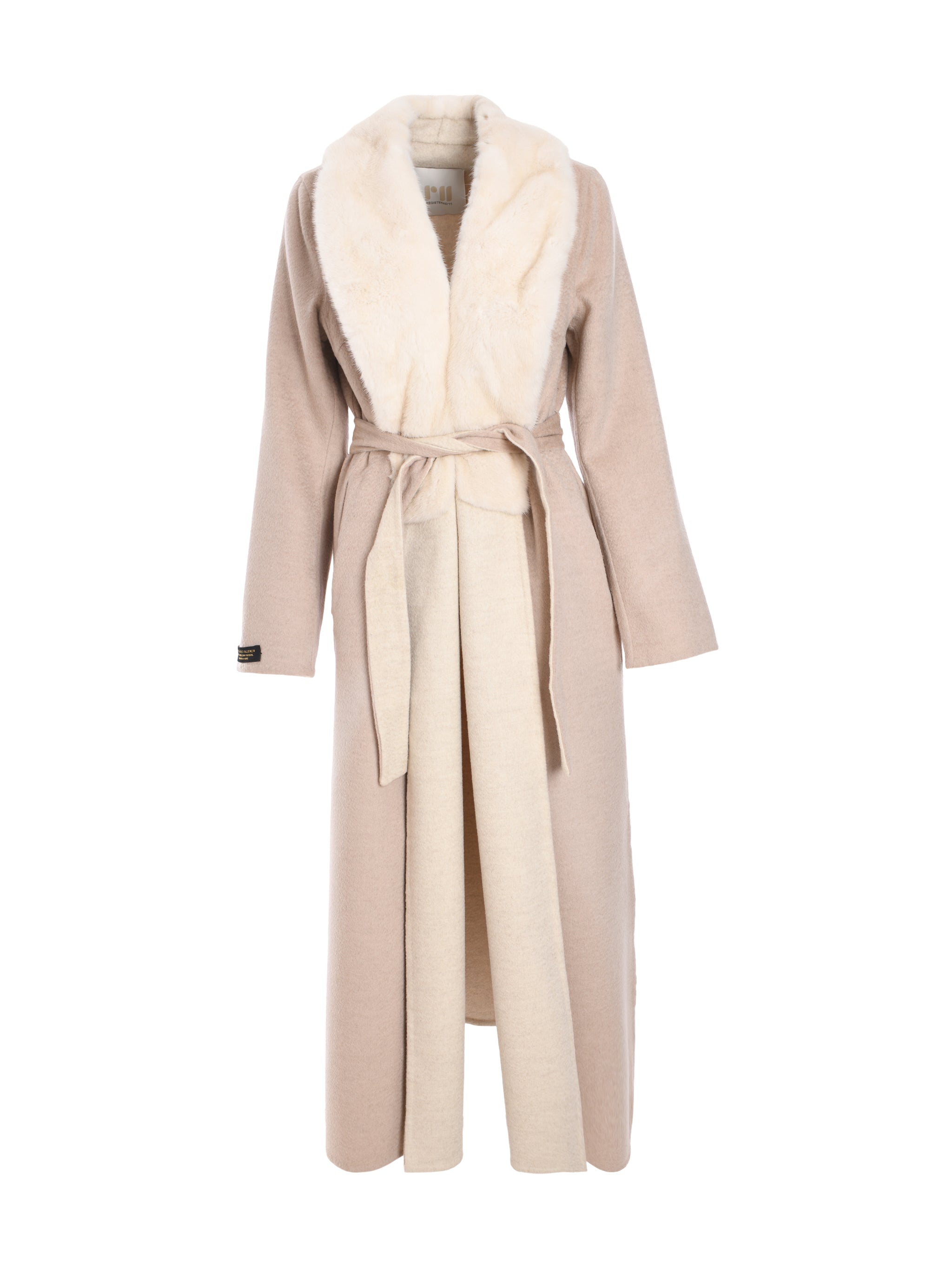 BLUSH PICK COAT WITH BROWN MINK COLLAR