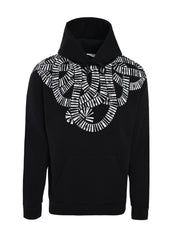 SNAKE WINGS REGULAR HOODIE BLACK WHITE