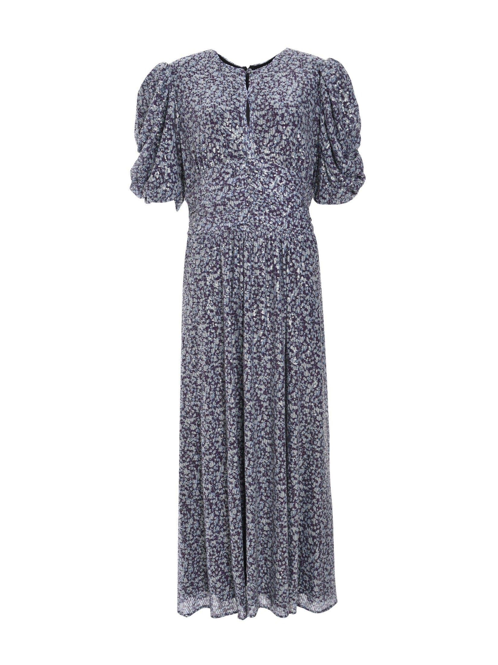 Puff sleeve sequin dress