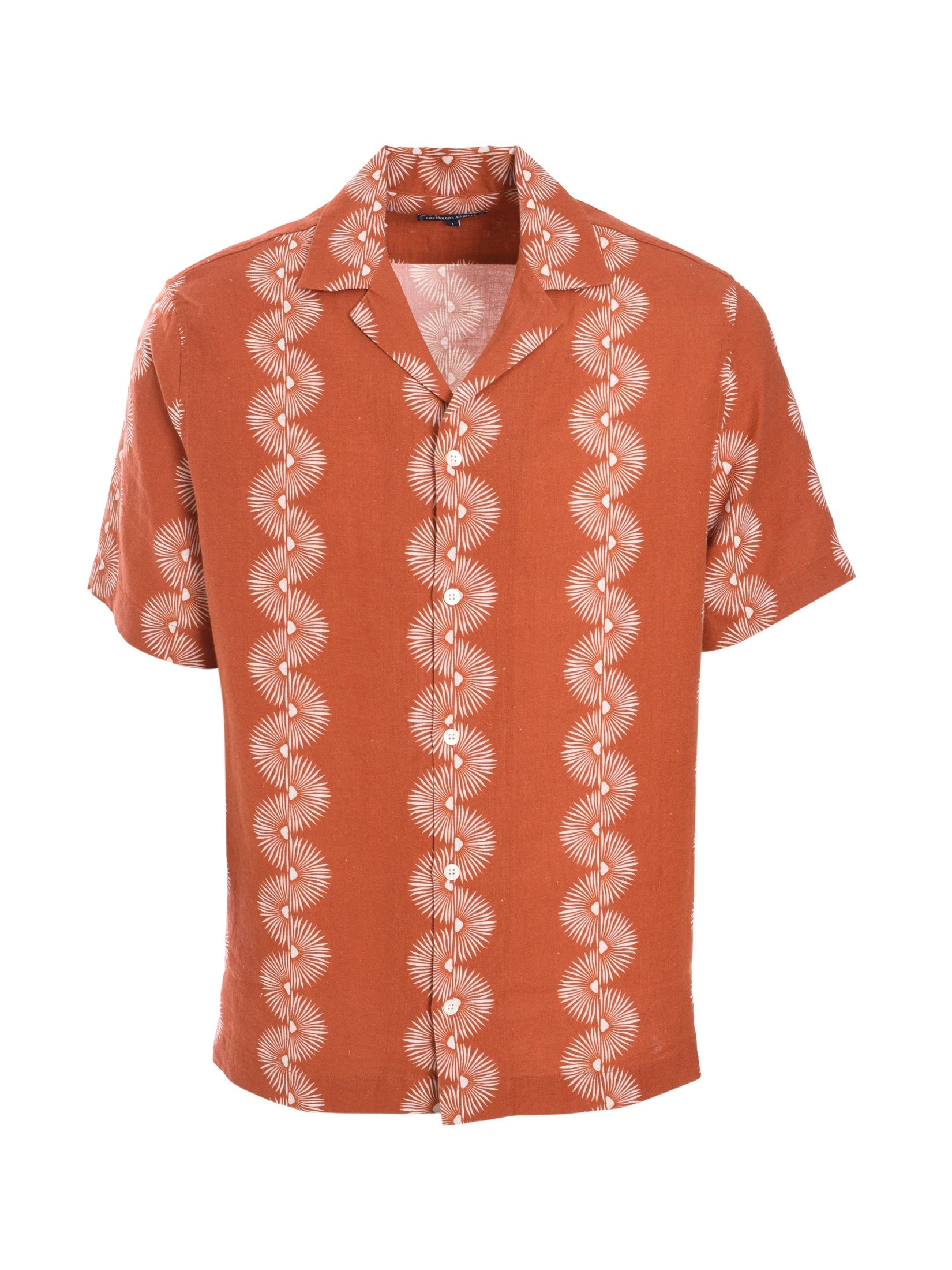 Roberto linen shirt ss copa geo wave print