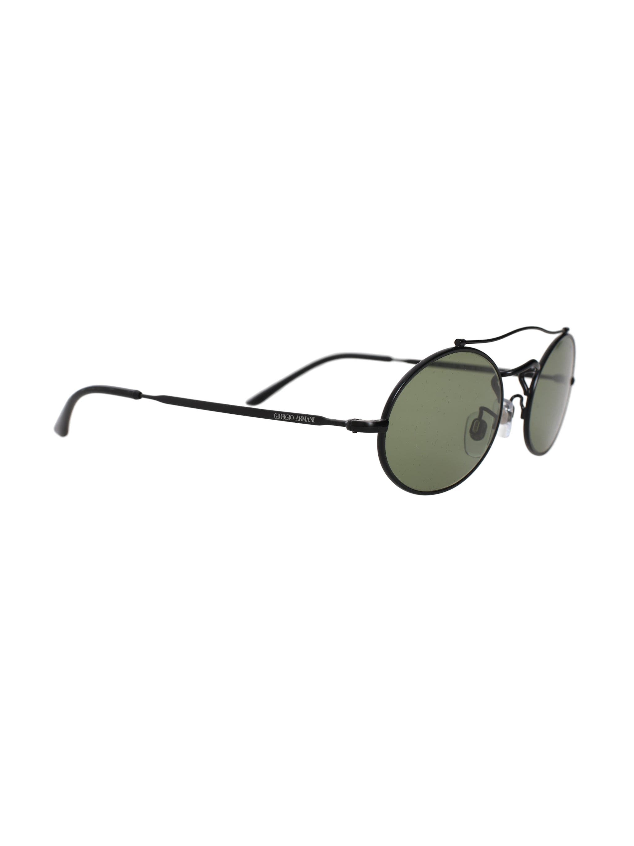 Giorgio Armani Matte Black Oval Men's Sunglasses