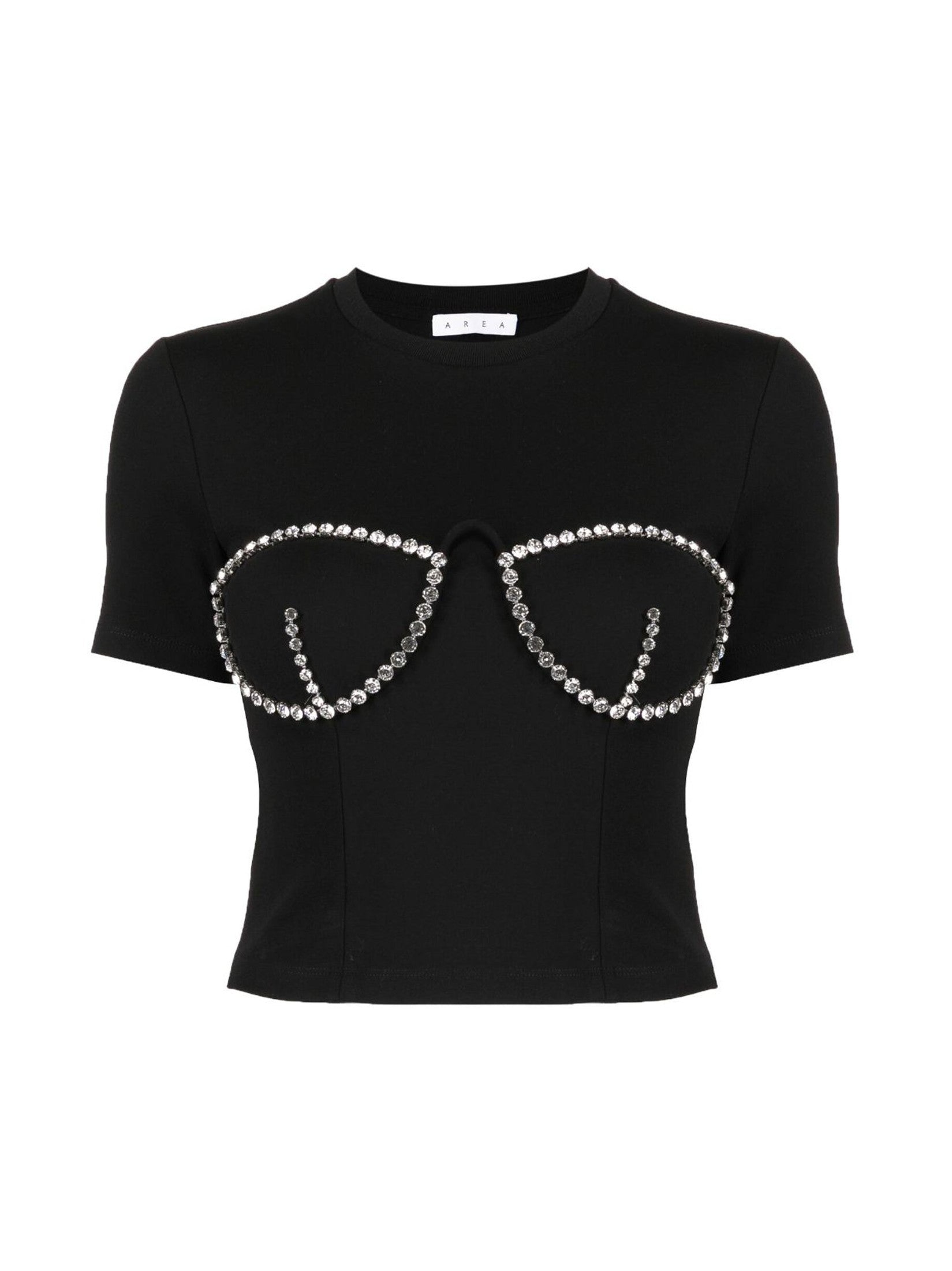Crystal bustier cup t-shirt