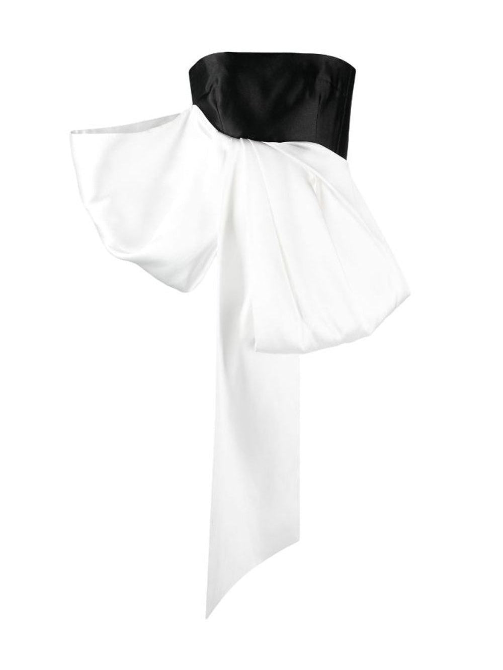 Solace London Nadina bow-embellished satin top توب 