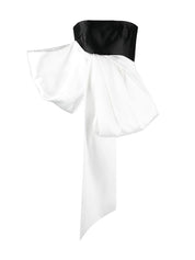 Solace London Nadina bow-embellished satin top توب 