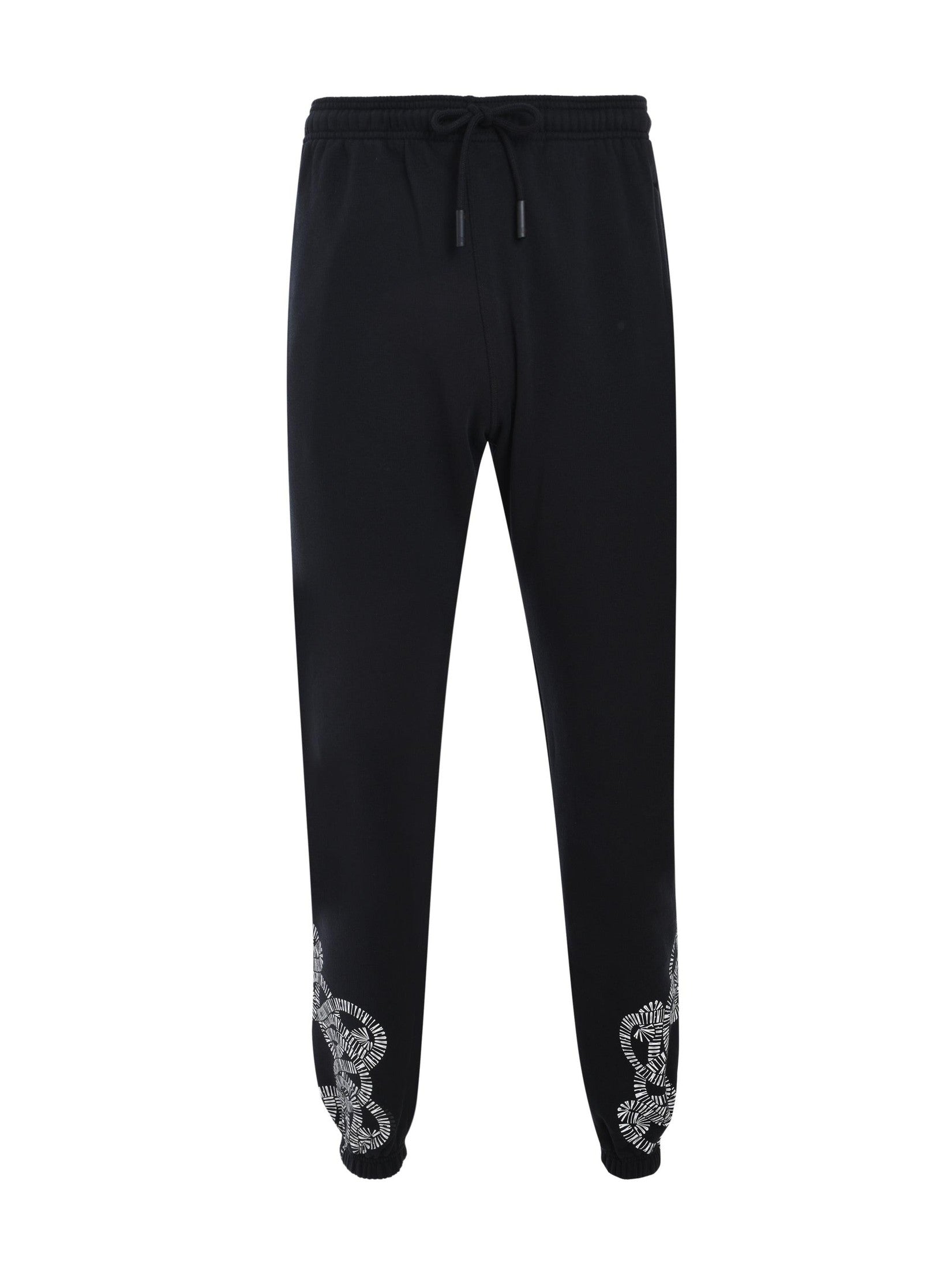 Snake wings relax sweatpants black white