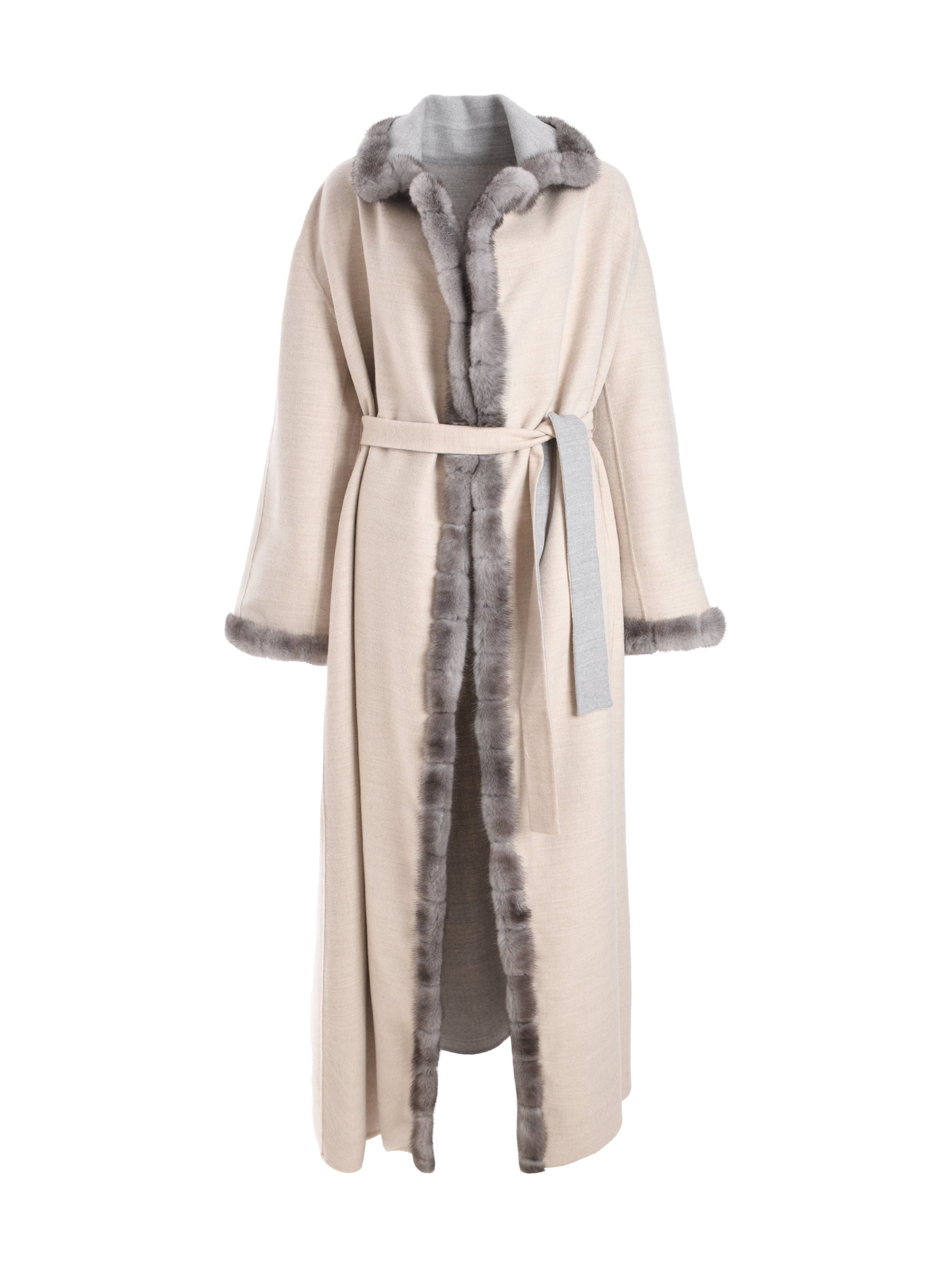 REVERSIVABEL ABAYA FRONT ALL OVER WHITE MINK