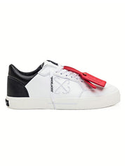 Off-white low-top vulcanized leather snakers