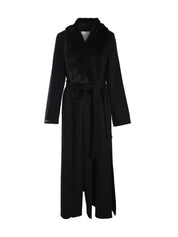 BLACK COAT WITH BLACK MINK COLLAR