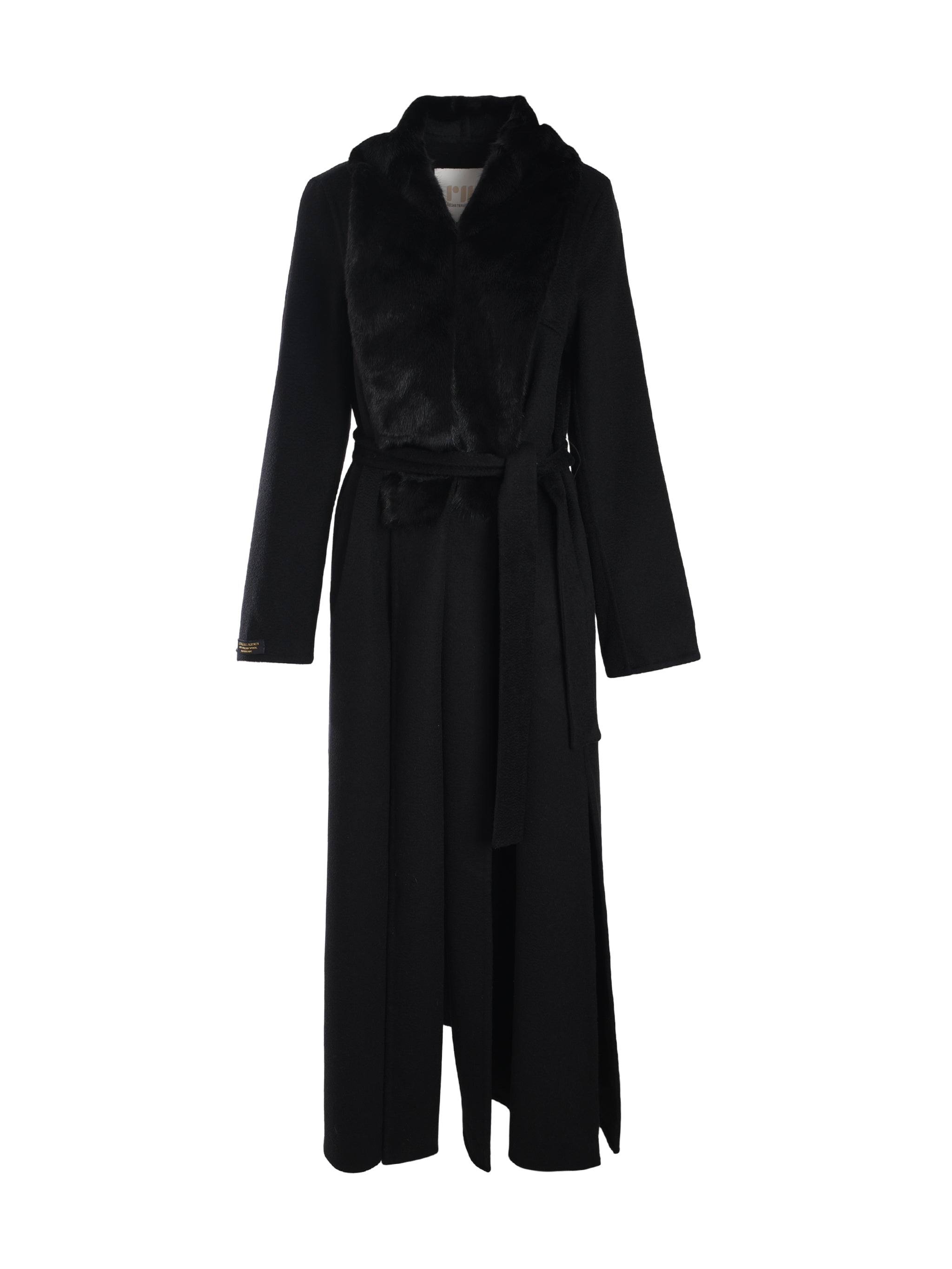 BLACK COAT WITH BLACK MINK COLLAR