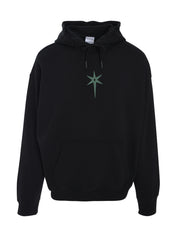 COUNTY GOTH BOXY HOODIE BLACK DEEP GREEN