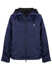 A-cold-wall* overdye logo-plaque panelled hooded jacket
