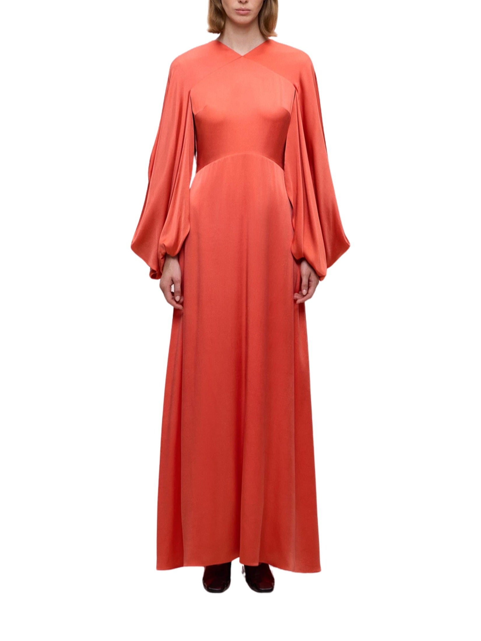 Cape sleeve long dress