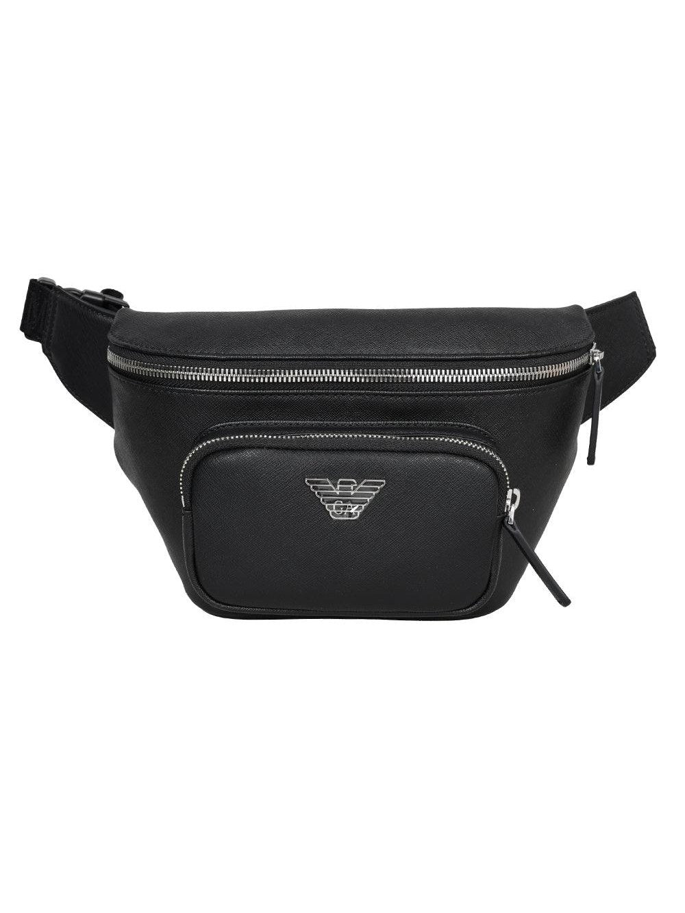 Emporio armani leather logo-plaque bag