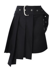 Off-white wraparound pleated mini skirt