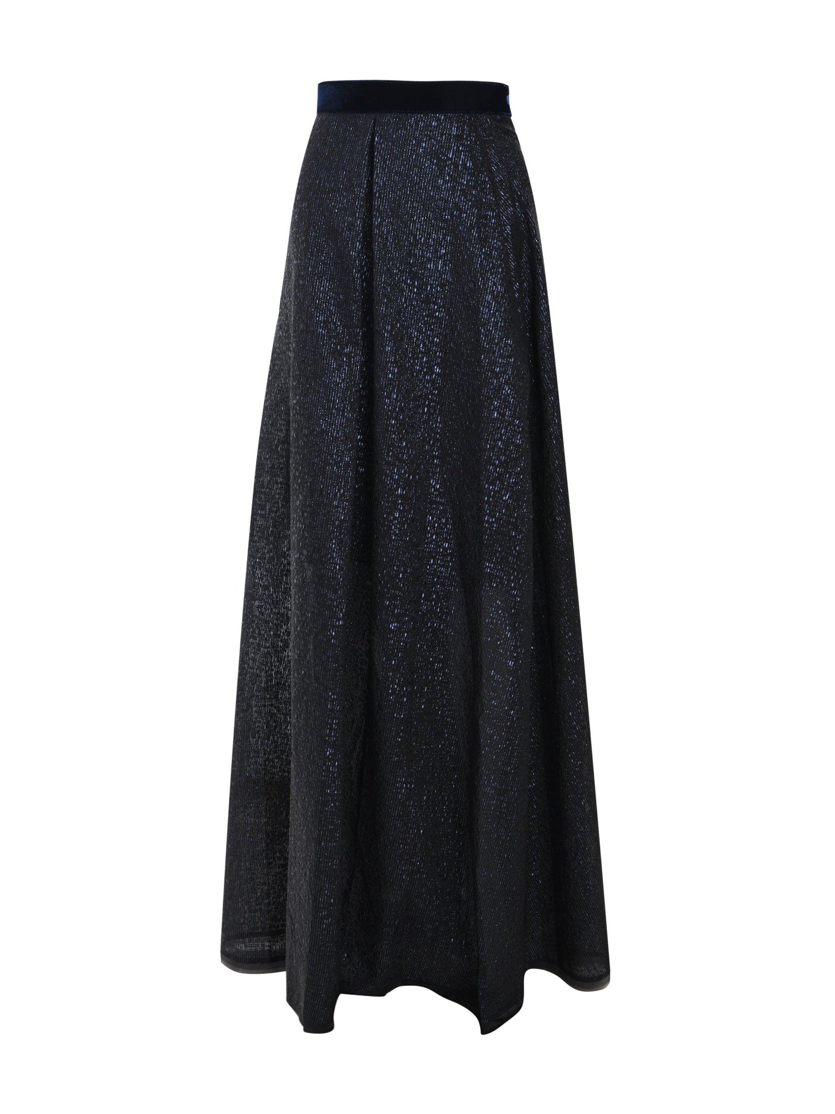 Long skirt in organza seersucker