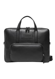 Emporio Armani logo-plaque leather laptop bag