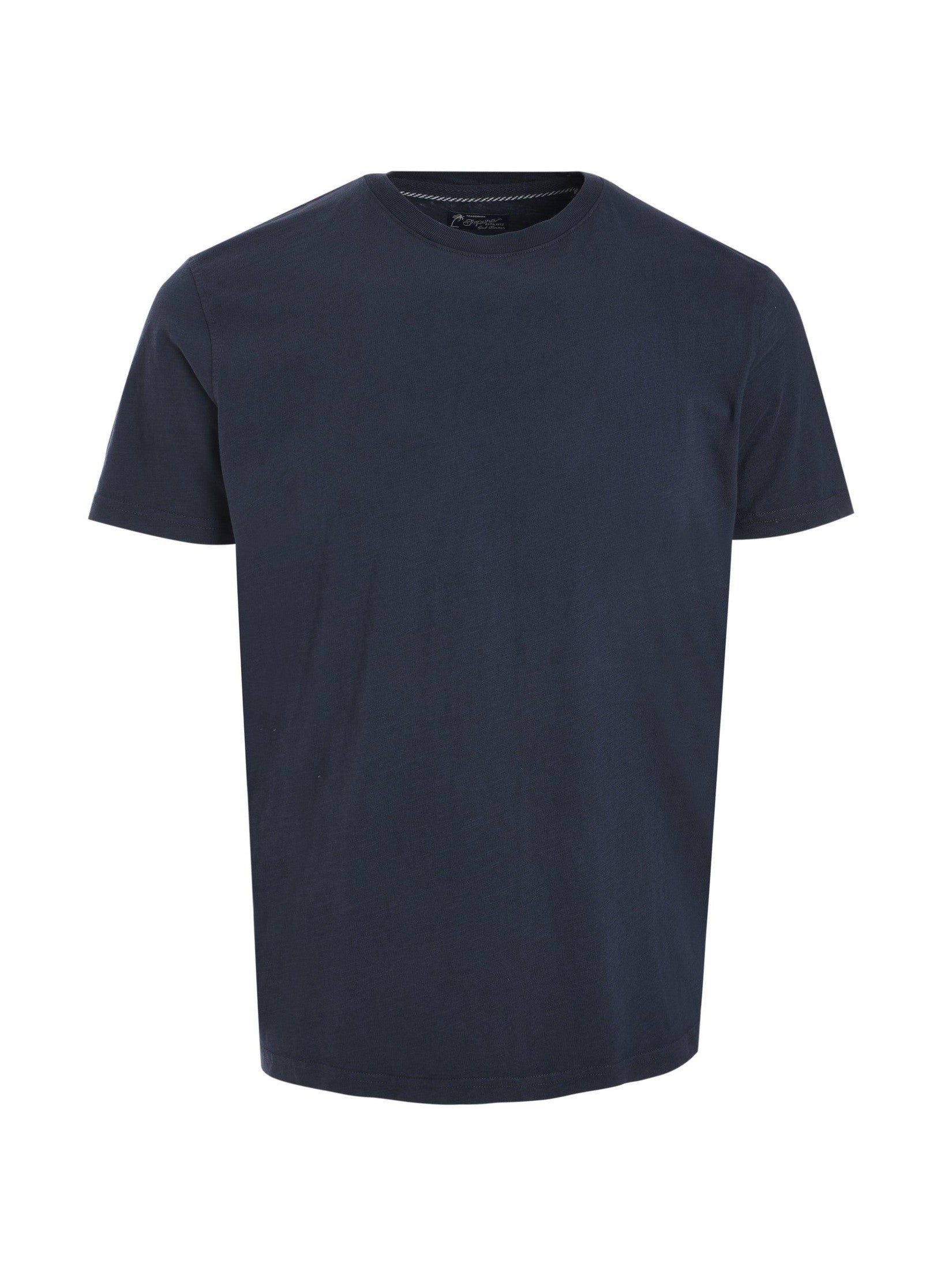 Round neck slub cotton t-shirt