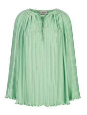 Long sleeved blouse with open collar