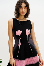 SENNA NEEDLE PUNCH MINI DRESS