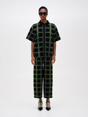 Camellia oversized plaid shirt