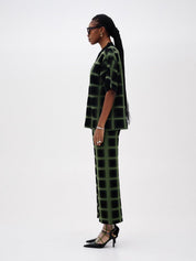Camellia oversized plaid shirt