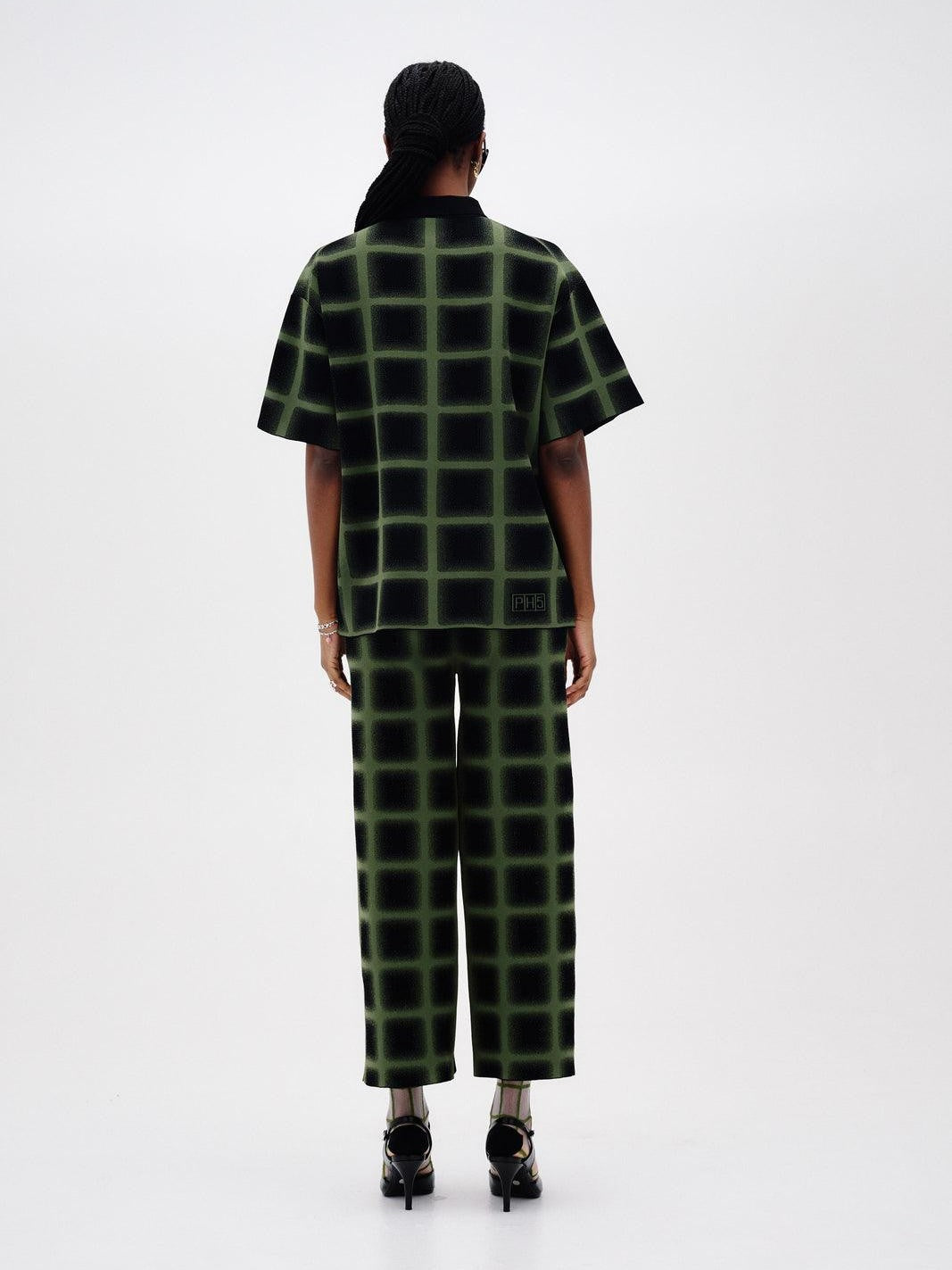 Camellia oversized plaid shirt