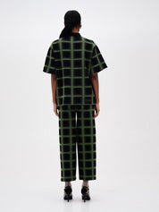 Camellia oversized plaid shirt