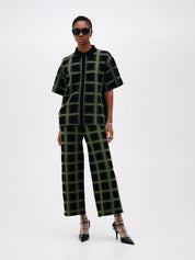 Camellia oversized plaid shirt