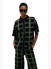 Camellia oversized plaid shirt