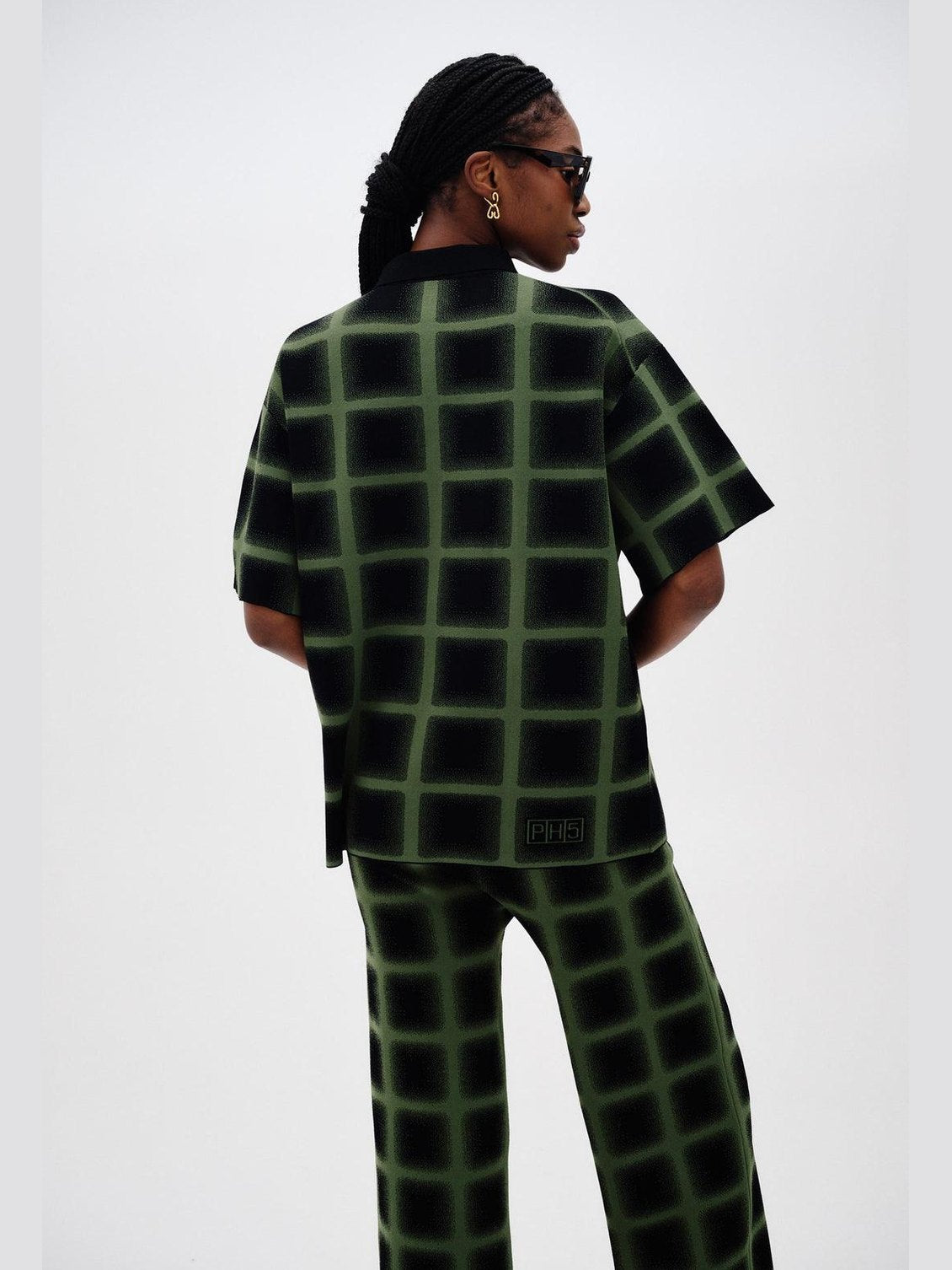 Camellia oversized plaid shirt