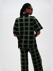 Camellia oversized plaid shirt
