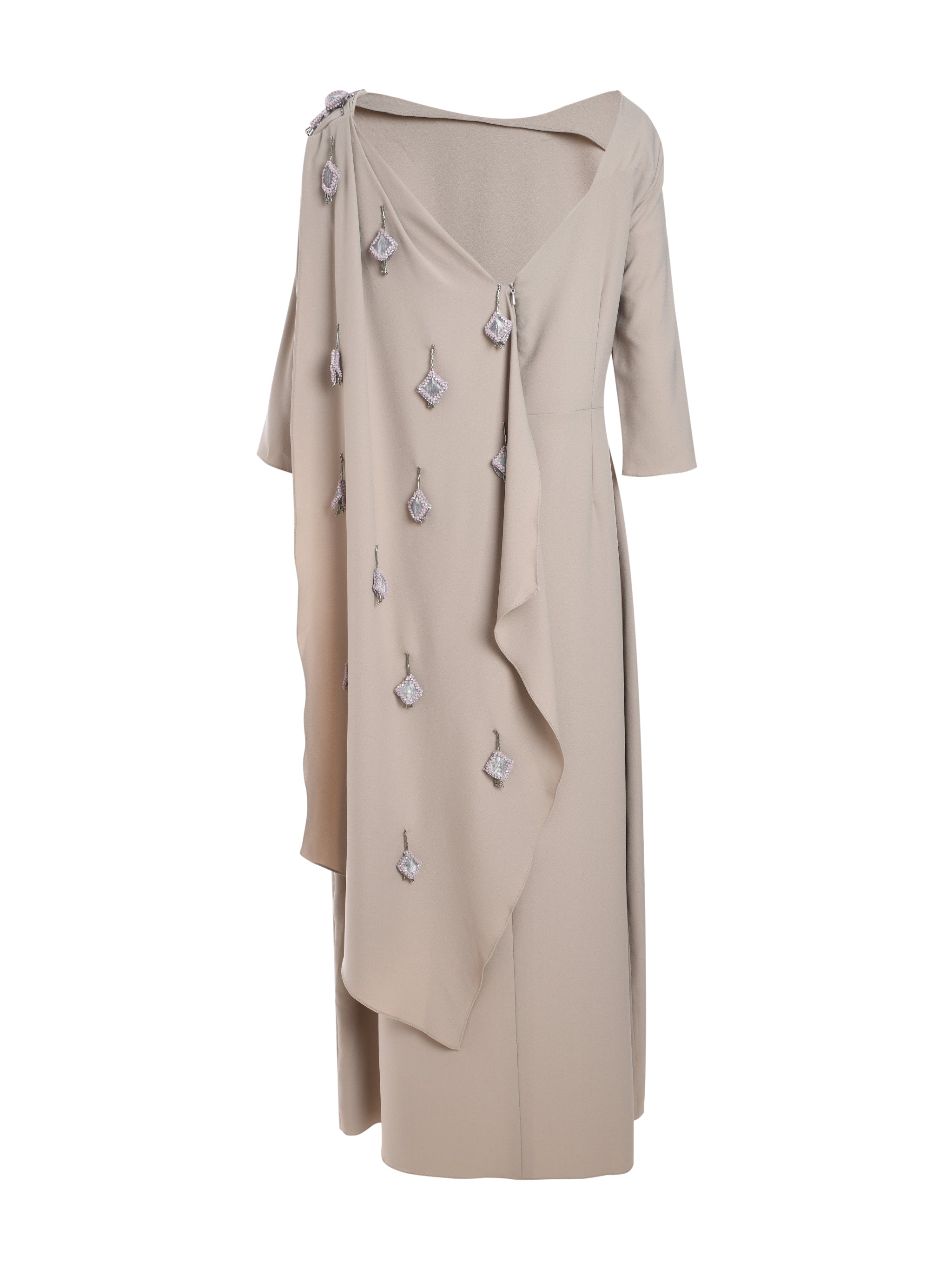 MAXI DRESS WITH ELBOW LENGTH SLEEVES