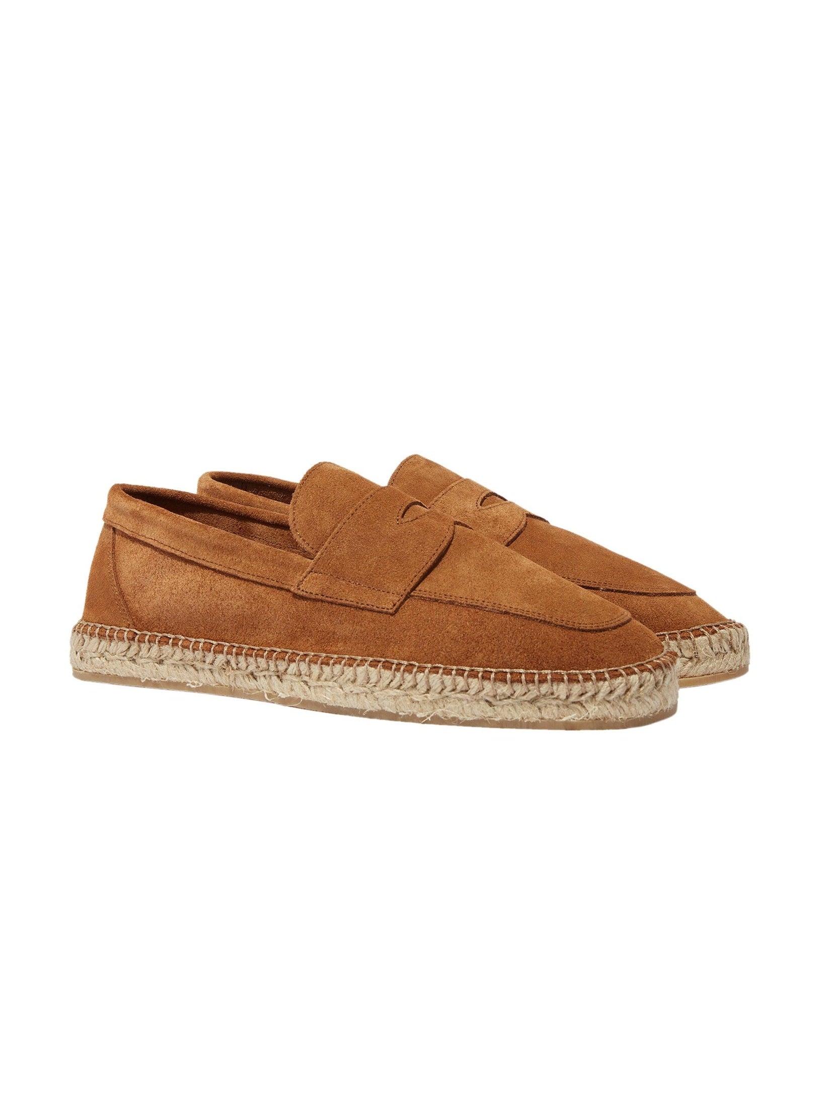 Diego grey suede penny espadrilles