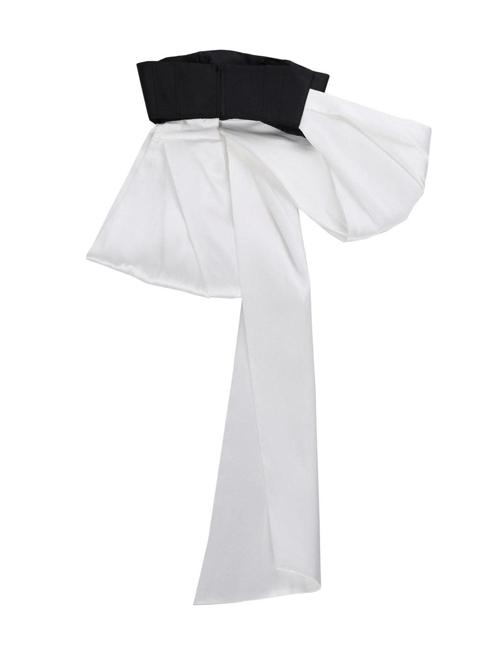 Solace London Nadina bow-embellished satin top توب 
