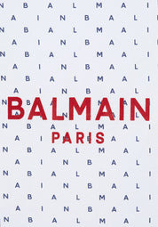 BALMAIN CRIB BLANKET WITH RED WRITING UNISEX