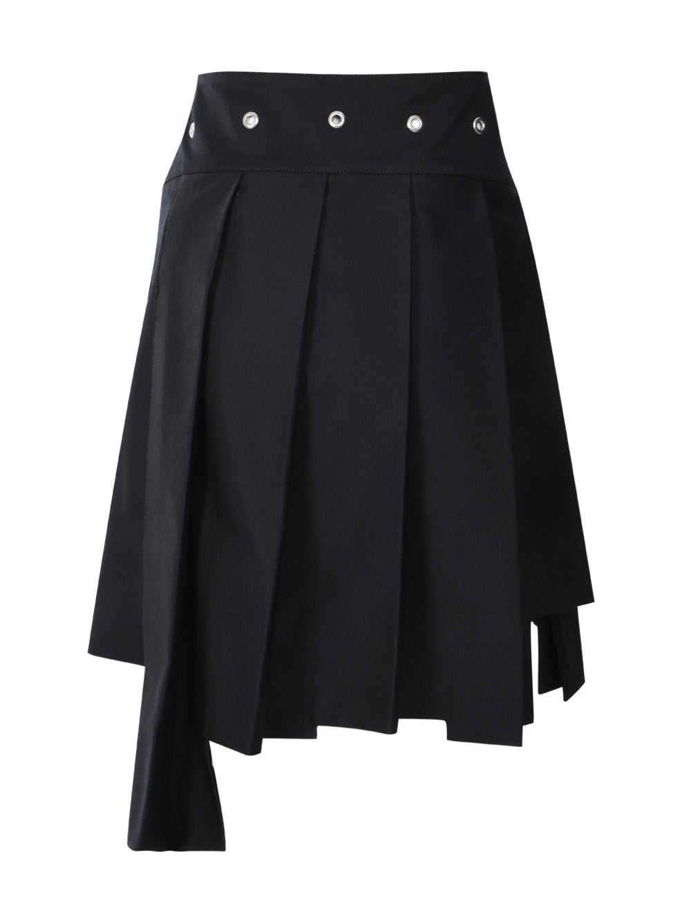 Off-white wraparound pleated mini skirt