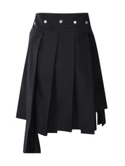 Off-white wraparound pleated mini skirt