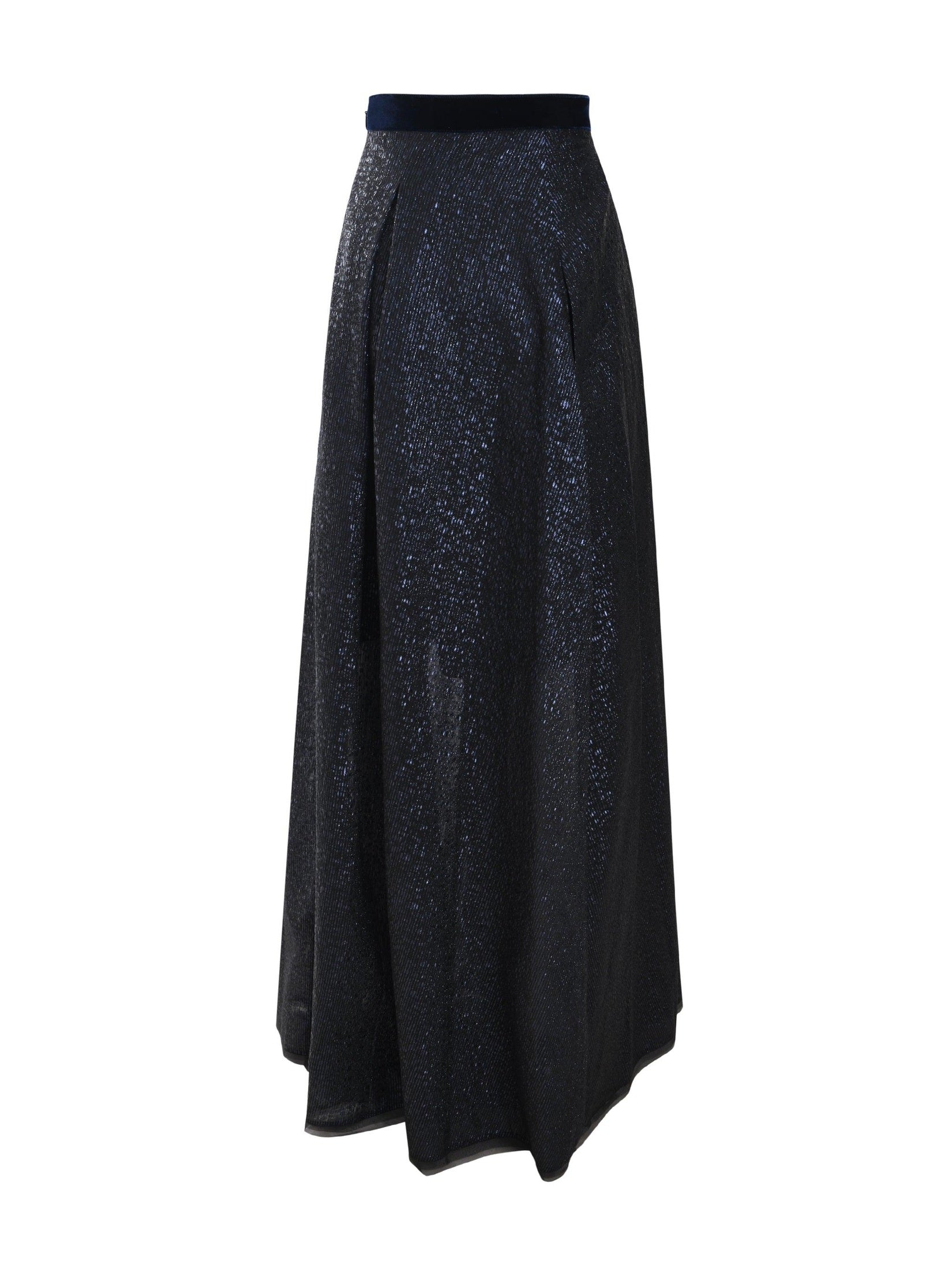 Long skirt in organza seersucker