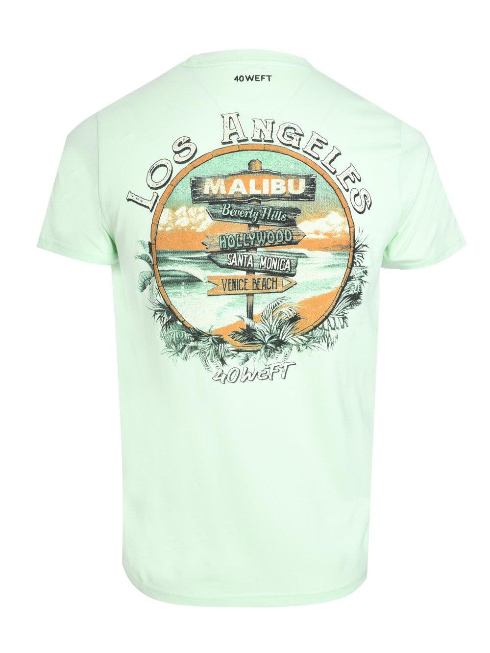 Round neck t-shirt m/c prints background color