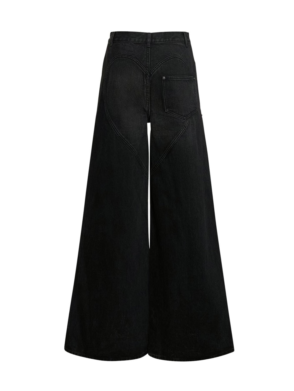 Wide leg crystal slit jean