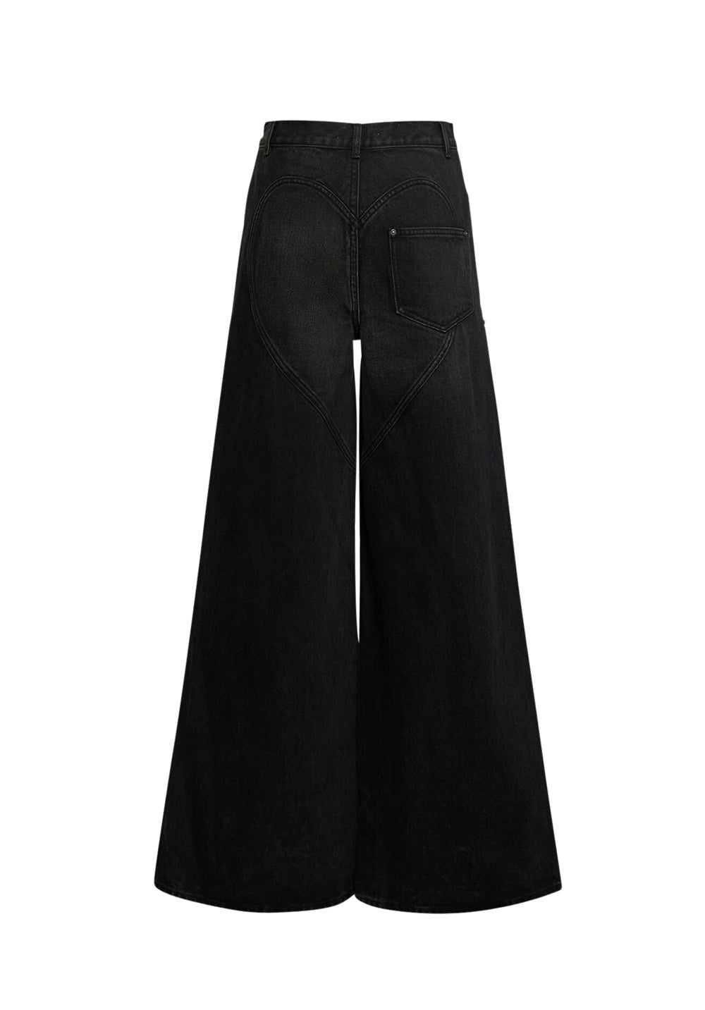 WIDE LEG CRYSTAL SLIT JEAN