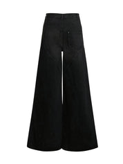 Wide leg crystal slit jean
