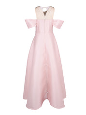 Hand Embroiderd Chest Short Sleeves Off Shoulder Dress Ballroom Baloon Dress